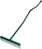 Grabie 16 dantų grėblys, metalinė rankena su gumine danga, ergonomiškas
