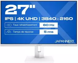 Carruzzo JAPANNEXT JN-IPS270UHD60F-C65W-HSP-W kompiuterio monitorius 68,6 cm (27″) 3840 x 2160 pikseliai 4K Ultra HD LED Balta