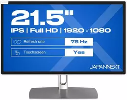 Carruzzo JAPANNEXT JN-IPS2152FHDR-C65W-FLD-T kompiuterio monitorius 54,6 cm (21.5″) 1920 x 1080 pikseliai „Full HD“ LED Lietimui jautrus ekranas Pilka
