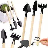 Vaikiškas sodo įrankių rinkinys su grėbliuku ir kastuvėliu 17-21 cm
