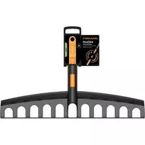 FISKARS UNIVERSALUS SODO GRĖBLYS LAPAMS IR DIRVOS LYGINIMUI, PLASTIKINĖ GALVUTĖ ONECLICK SISTEMAI