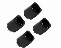 Shelly Plug M Gen3 - 4 vnt. išmanių Wi-Fi Matter kištukinių lizdų su galios matavimu (juodas)