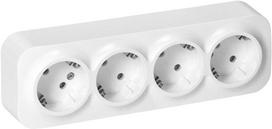 Orno Lizdas Keturgubas „ToDo“ lizdas 2P+Z Schuko IP20, 16A, 230V AC, baltas