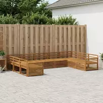 Lauko sofos komplektas 9 pcs Natūrali Kietos akacijos mediena