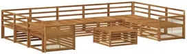Lauko sofos komplektas 10 pcs Natūrali Kietos akacijos mediena