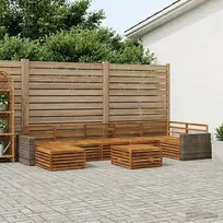 Lauko baldų komplektas Lauko sofos komplektas 8 pcs Natūrali