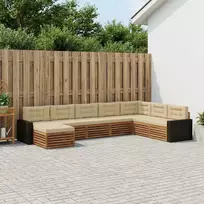Lauko sofos komplektas 8 vnt. Natūralus ir bežinis