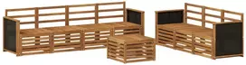 Lauko baldų komplektas Sofų komplektai 8 pcs Kietos akacijos mediena