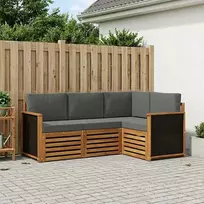 Sofų komplektai su pagalve 4 pcs Kietos akacijos mediena