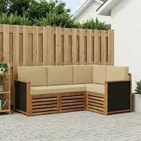 Sofų komplektai su pagalve 4 pcs Kietos akacijos mediena
