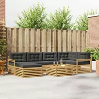 Lauko sofos komplektas 7 vnt. Balta ir antracito