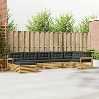 Lauko sofos komplektas 7 vnt. Balta ir antracito