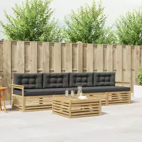Lauko sofos komplektas 5 vnt. Balta ir antracito