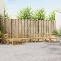 Lauko sofos komplektas 7 pcs Balta Kietos akacijos mediena