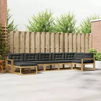 Lauko sofos komplektas 7 vnt. Balta ir antracito