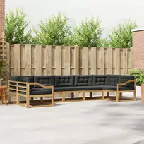 Lauko sofos komplektas su pagalve 7 pcs Balta ir antracito
