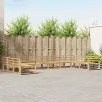 Lauko sofos komplektas 10 pcs Balta Kietos akacijos mediena