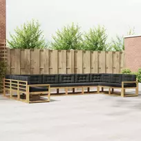 Lauko sofos komplektas 10 vnt. Balta ir antracito