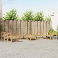 Lauko sofos komplektas 11 pcs Balta Kietos akacijos mediena