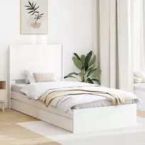 Lova Lovos rėmas su saugojimu ir nugara Balta 90 x 200 cm