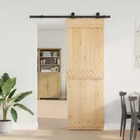 Slankios durys NARVIK Natūrali ir juoda 70 x 210 cm (152,5 cm)