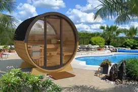 Pirties namelis - Pool sauna, su stiklu
