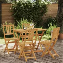 Lauko bistro kėdės su pagalve 4 pcs Natūrali 40 x 42 x 85 cm
