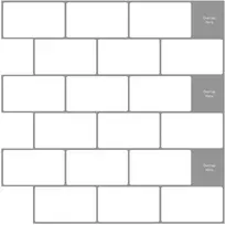Metro plytelė 10 pcs Balta pilka 30 x 30 cm Poliuretanas ir PET