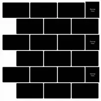 Metro plytelė 10 pcs Juoda 30 x 30 cm Poliuretanas ir PET