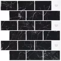 Metro plytelė 20 pcs Juodas marmuras 30 x 30 cm