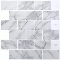 Metro plytelė 20 pcs Balti marmuro 30 x 30 cm