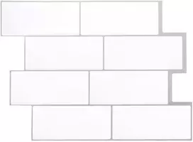Metro plytelė 20 pcs Balta pilka 29 x 21 cm Poliuretanas ir PET