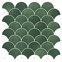 Žuvies žvynų plytelė 10 pcs Tamsiai žalia 30 x 30 cm