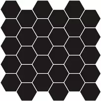 Heksagoninė plytelė 10 pcs Juoda 30 x 30 cm Poliuretanas ir PET