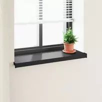 Langų palangė Juoda su medienos tekstūra 100 x 35 x 4,5 cm PVC