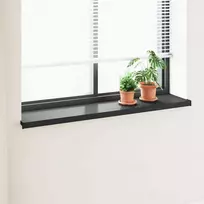 Langų palangė Juoda su medienos tekstūra 120 x 35 x 4,5 cm PVC
