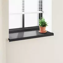 Langų palangė Juoda su medienos tekstūra 60 x 40 x 4,5 cm PVC