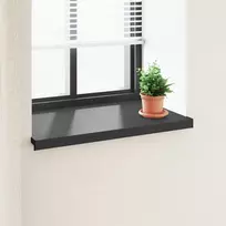 Langų palangė Juoda su medienos tekstūra 100 x 50 x 4,5 cm PVC