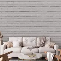 Fototapetai - Sniego plytos baltos plytų sienos imitacija