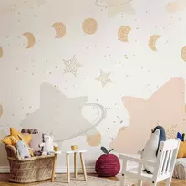 Fototapetai - Mėnulio fazės tarp žvaigždžių dulkių