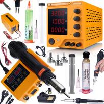 Maitinimo šaltinis Komplektas Rosfix AmpRush RARES-3210 + Orange Husky OH660 – Tiksli įtampa, 2in1 litavimo stotis, 32V 10A