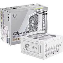 MSI MAG A1000GL PCIE5 WHITE, 1000W, 80PLUS Gold, ATX 3.1, PCIe 5.1 306-7ZP9B51-CE0