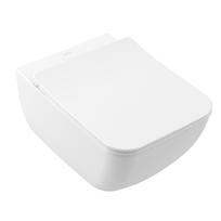 Pakabinamas tualeto puodas Villeroy & Boch Venticello Rimless, su Soft Close/QR dangčiu, 375x560 mm, SupraFix, DirectFlush, baltas