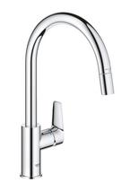 Virtuvės kriauklės maišytuvas Grohe BauEdge su ištraukiama duša, chromas