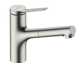 Virtuvinis kranas Hansgrohe Zesis M33-150 2jet, su ištraukiamu antgaliu, nerūdijančio plieno apdaila + sBox