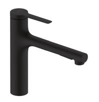 Virtuvės kriauklės maišytuvas Hansgrohe Zesis M33-160 2jet, ištraukiama galvutė, matinė juoda + sBox