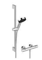 Dušo komplektas Hansgrohe Ecostat Fine su Pulsify Select S 105 3jet Relaxation EcoSmart duš. komplektu, chromuotas (modelis 24262000)