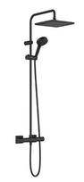 Dušo sistema Hansgrohe Vernis Shape Showerpipe 240 1jet EcoSmart su termostatu 26429670 matinė juoda