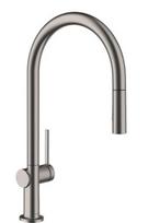 Virtuvinis kranas Hansgrohe Talis M 54 210 su ištraukiamu antgaliu+sBox 2 srauto režimai 72801340 Brushed Black Chrome