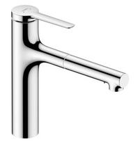 Virtuvinis kriauklės maišytuvas Hansgrohe Zesis M33 160 2jet su ištraukiama galvute 74823000 Chromuotas
